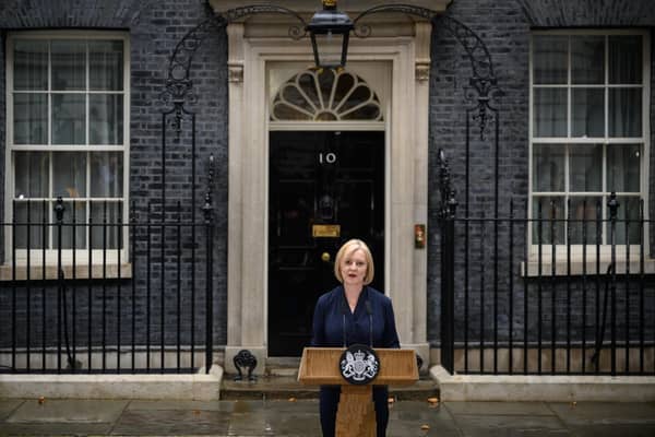 Liz Truss addresses the media outside number 10 after becoming the new Prime Minister (Photo by Leon Neal/Getty Images)
