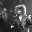 Tina Turner on stage at the Playhouse Theatre in Edinburgh, March 1985.