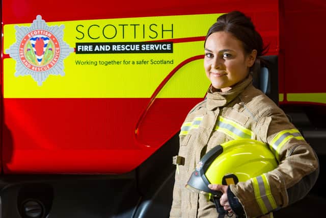 Glenrothes firefighter Kayleigh Marsh is pictured at Glenrothes Fire Station. (Photo by Mark Scates / SNS Group)