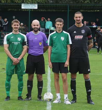 Pictured before kick-off in the Thornton-Shippy clash are (from left) Garry Thomson, Kyle Hall, Olly McLeod and Iain Millar