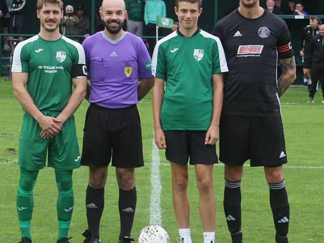 Pictured before kick-off in the Thornton-Shippy clash are (from left) Garry Thomson, Kyle Hall, Olly McLeod and Iain Millar