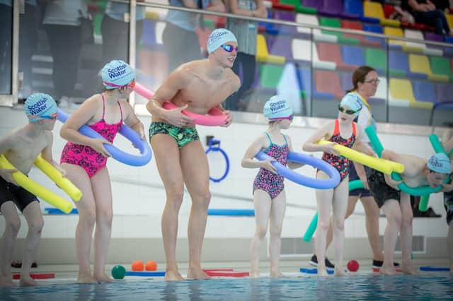 Scottish Swimming ambassador Duncan Scott at the launch of Fife Sports and Leisure Trust's Learn to Swim programme in 2016.