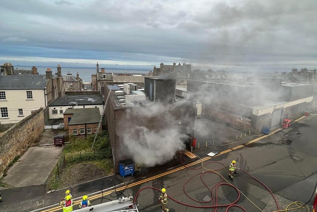 Smoke pours from the former WHSmith shop on Kirkcaldy High Street