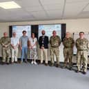 Members of the 225 (Scottish) Medical Regiment alongside representatives of Fife’s
Simulation Training Centre at Queen Margaret Hospital in Dunfermline.(Pic: NHSFife)