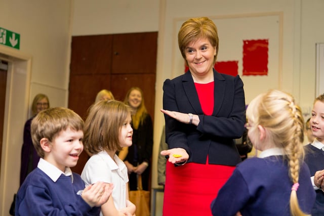 First Minister Nicola Sturgeon visits Warout Primary School in Glenrothes.