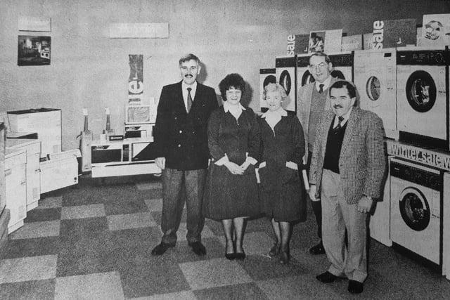 Edwin Donaldson was one of the best known businesses in Kirkcaldy High Street - it was established for more than 60 years when it embarked on a modernisation programme 1990.
This saw the opening, two years on, of a second showroom at their premises at 60 High Street.
Pictured are Norman Donaldson (left) with his brother and co-director William (right), and Margaret Millar (sales manage) and Jean Eley and Tom Galloway (accounts)