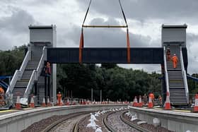 The new footbridge is lowered into place (Pic: Network Rail)