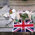 Flowers laid at Kirkcaldy War Memorial