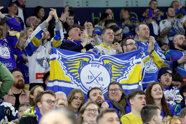 Fife Flyers fans during Wednesday nights Challenge Cup Final at the SSE Arena, Belfast.