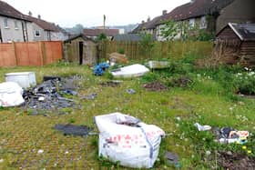 The land behind Carnethy Crescent is littered with waste (Pic: Fife Photo Agency)