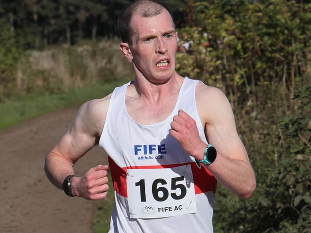 Fife Athletic Club’s Carter Taylor was fourth in 15:35 at their 2026 Giffordtown 5K near Ladybank on Sunday (Photo: Pete Bracegirdle)