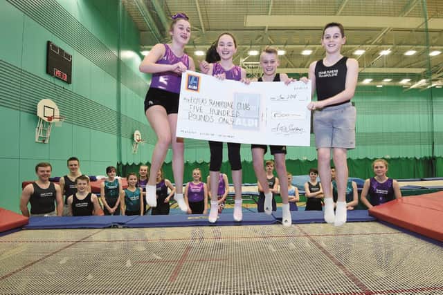 Previous winners of £500 from Aldi's Sports Club Fund, Flyers Trampoline Club, that is based at the Michael Woods Sports Centre in Glenrothes.