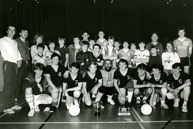 February 1985: The Frank Corrieri Trophy for under-16 volleyball players was played at Fife Institute.  
Teams from Glenrothes, Kinross and Kelty took part.
