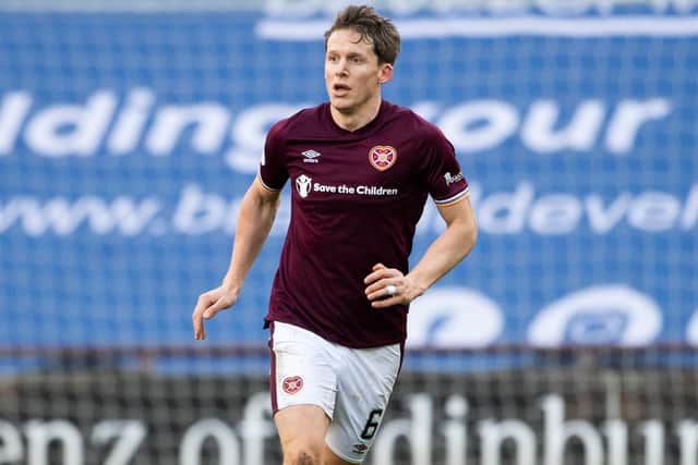 Christophe Berra in action for Hearts during their Championship match against Raith Rovers at Tynecastle Park in Edinburgh on January 23, 2021 (Photo by Paul Devlin/SNS Group)