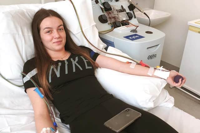 Kirsty Ogden, who became a match and donated at the Anthony Nolan stem cell register