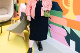 Lauren Morsley, who will lead the workshop, has created the colourful mural in the Adam Smith Theatre's design suite (Pic: OnFife)