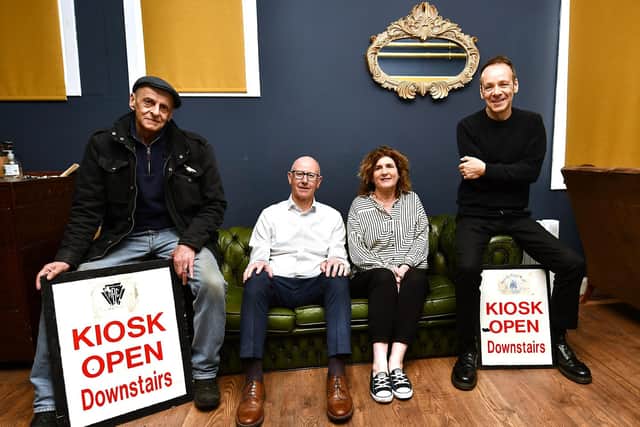 Cinema campaign - pushing ahead to raise £5000 are Graham Scott, Cllr Alistair Cameron, Mandy Hunter and Paul McCabe   (Pic:  Fife Photo Agency)