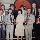 End of season awards for the members of Glenrothes Cricket Club in 1983. The photo was taken by Gordon Photographer of Glenrothes for the Glenrothes Gazette