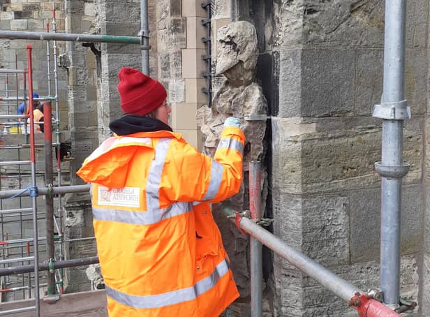 The National Trust for Scotland has returned the remaining statues on the South Range of Falkland Palace. The statues were removed for urgent conservation treatment, due to the deterioration of the stonework and damage caused by masonry bees.
