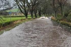 The road to Falkland under water (Pic: Mark Berry)