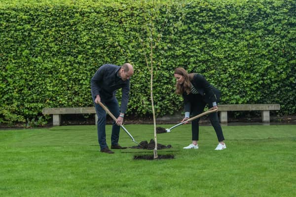 The Duke and Duchess planted the first tree during their visit to St Andrews.
