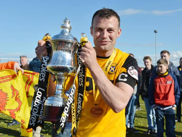 Kevin Smith captained East Fife to the League Two title. Pic by George McLuskie