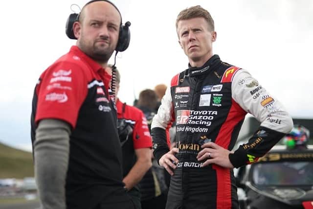 Kirkcaldy racing driver Rory Butcher, right, at Knockhill Racing Circuit, near Dunfermline (Photo: BTCC)