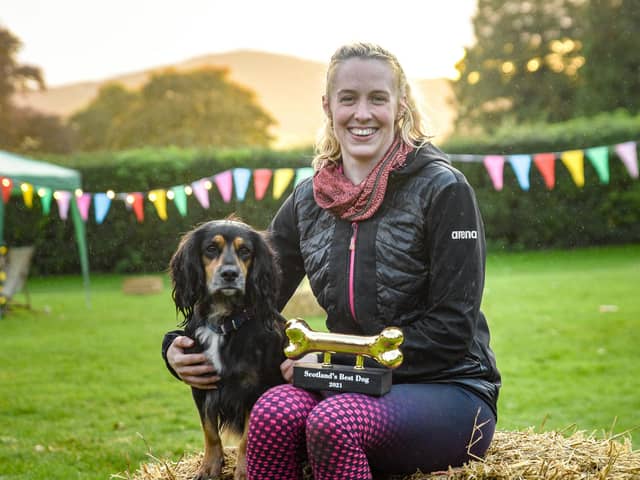 Olympic Swimmer Hannah Miley has struck gold again after her beloved pet, Poppy, was named Scotland’s Best Dog. Photo: Thomas Skinner