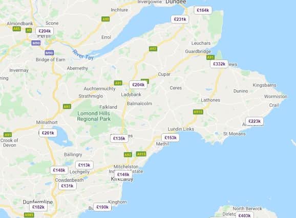 Property price map of Fife.