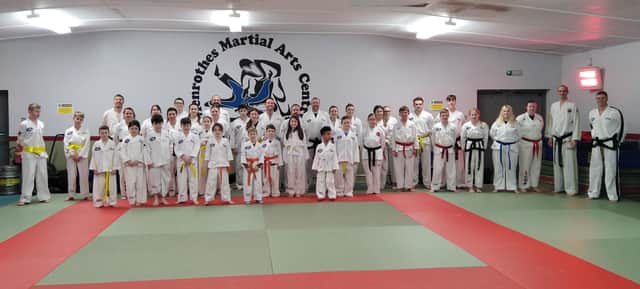 The group which took part in the taekwondo self defence seminar.