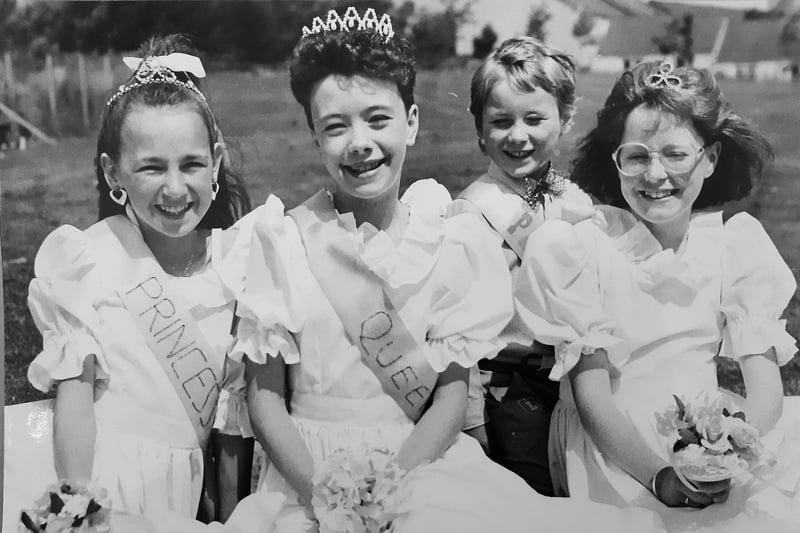The royal party at the 1988 North Glenrothes gala - from left, Tracey McManus (12), princess; Gillian Allan (120, queen; and Jennifer Smart (12), princess, with five-year old page boy, Barry Thomson. Picture taken by David Cruickshanks of the Glenrothes Gazette.