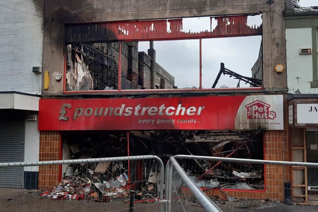Poundstretcher's shop in Leven which was destroyed by fire last November.