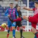 Christophe Berra in action for Raith Rovers last season against Inverness Caledonian Thistle (picture by Trevor Martin)