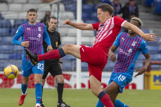 Christophe Berra in action for Raith Rovers last season against Inverness Caledonian Thistle (picture by Trevor Martin)