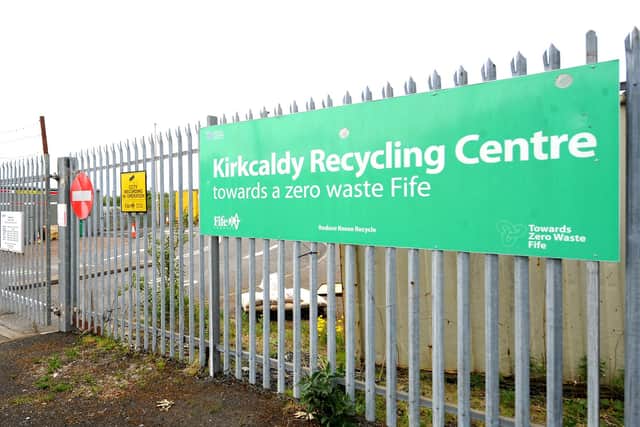 Some of the Kingom's recycling centres are reopening with measures in place to ensure safety.  Pic: Fife Photo Agency