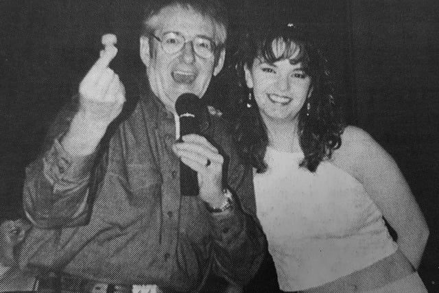 Kirkcaldy country & western fans enjoyed  the town's third annual festival, hosted by the Ole 97 C&W Club.
Radio Forth DJ Dick Barrie attended and is pictured with Kirkcaldy  girl Karen Hemsley who marked the opening by popping the cork on a bottle of champagne.