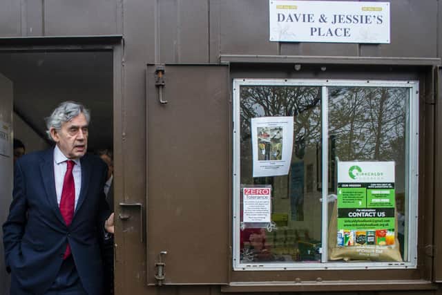 Gordon Brown at Kirkcaldy Foodbank at Linton Lane (Pic: Lisa Ferguson)