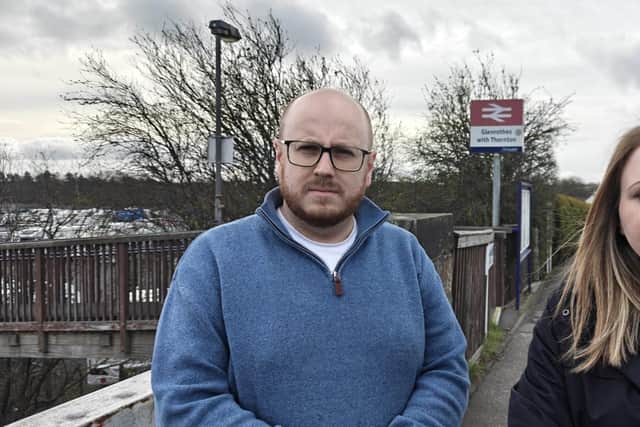 Councillors Daniel Wilson and Lynda Holton at the Thornton station (Pic: Submitted)