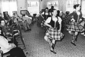 Scottish country dancers entertained patients in ward two at Cameron Hospital in Windygates in February 1995.