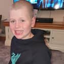 Jay Horner (10) from Coaltown of Wemyss who shaved his head for his tenth birthday to raise £500 for Help For Heroes - his dad,  Jack in the Army but has a serious back injury, sustained on exercise in Kenya 