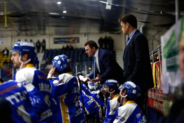 Jeff Hutchins and Todd Dutiaume on the bench (Pic: Steve Gunn)