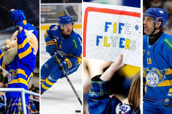 Rinkside with Fife Flyers - from mascot Geordie Munro to Vitalijs Pavlovs at centre ice (Pics: Derek Young)