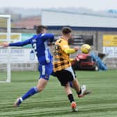 Kyle Connell curls home East Fife's second goal of the game. Pic by Kenny Mackay