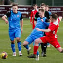 St Andrews United goalscorer Kyle Sneddon (left) and Owen Andrew in action against Edinburgh South (Pics by John Stevenson)