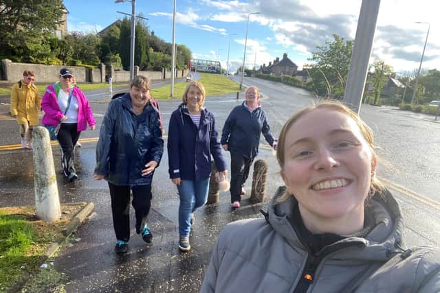Shannon with the Rosyth walking group.