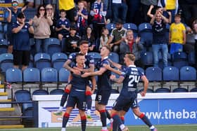 Raith players party after Callum Smith goal against Queen's Park (Pics by Fife Photo Agency)