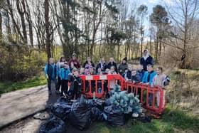 Members of the 24th Fife Beavers turned out to help clean up the Rabbit Braes on Saturday.  (Pic: submitted)