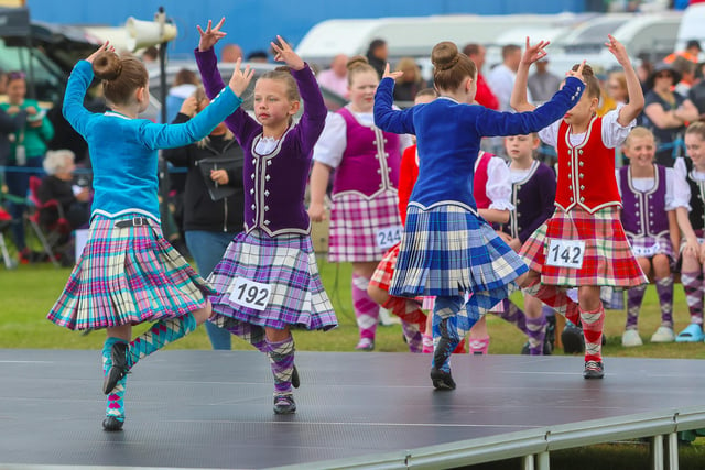 Youngsters participating in the Highland Dance competition.