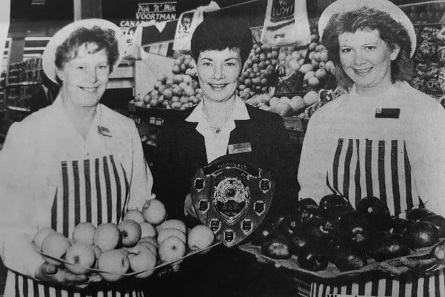Wm Low closed the doors to its store in The Postings in Kirkcaldy for several days to carry out a major refurbishment .
featured at the relaunch are produce supervisor Margaret Dewar with Jan Lonsdale and Joyce Wallace.
