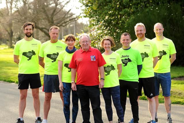 Robert Main with the Kirkcaldy runners who are going to Ingolstadt. (Pic: Fife Photo Agency)